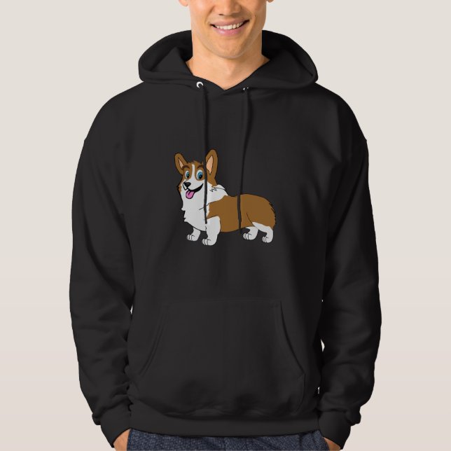 Adorable Smiling Welsh Corgi  482 Hoodie (Front)