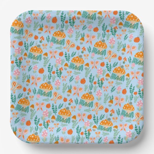 Adorable Snail Mushroom Butterfly Cute BABY SHOWER Paper Plates