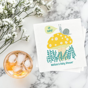 Adorable Snail Mushroom Cute Butterfly Baby Shower Napkins