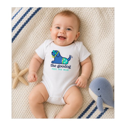 Adorable Snorkel Pup Coastal Baby Bodysuit