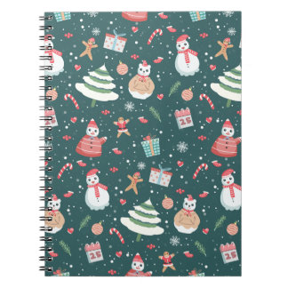 Adorable Snowman Christmas Pattern Notebook