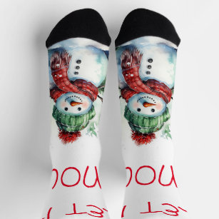 Adorable Snowman Crew Socks