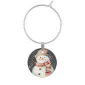 ADORABLE SNOWMEN WITH HATS Wine Charms (Second Charm)