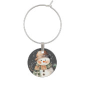 ADORABLE SNOWMEN WITH HATS Wine Charms (First Charm)