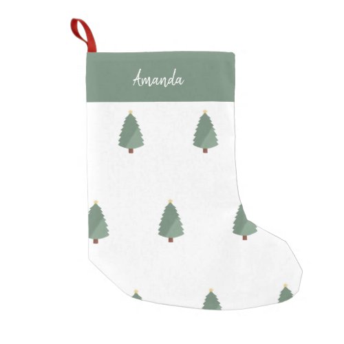 Adorable Sparkle Christmas Tree Personalized Small Christmas Stocking