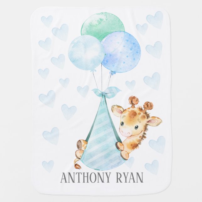 Adorable Special Delivery Giraffe Baby Blanket (Front)