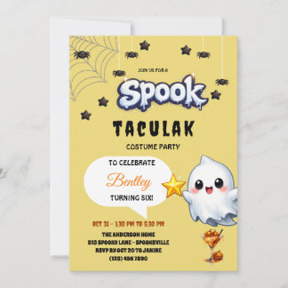 Adorable Spooktacular Halloween Birthday Invitation