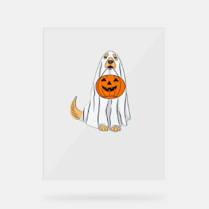 Adorable Spooky Golden Retriever Ghost Classic T-S Acrylic Sign