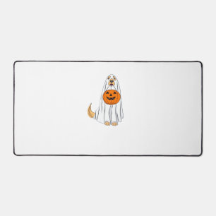 Adorable Spooky Golden Retriever Ghost Classic T-S Desk Mat