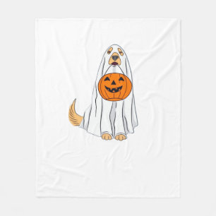 Adorable Spooky Golden Retriever Ghost Classic T-S Fleece Blanket