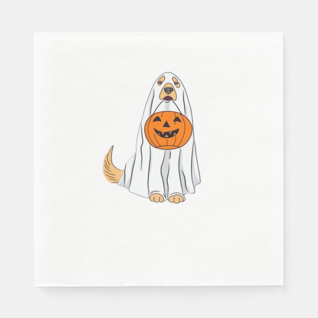 Adorable Spooky Golden Retriever Ghost Classic T-S Napkins (Front)