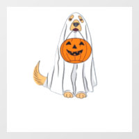 Adorable Spooky Golden Retriever Ghost Classic T-S