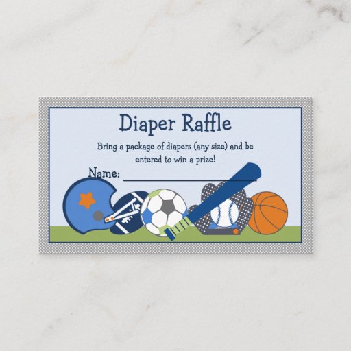 Customizable Adorable Little Sport Player Diaper Raffle Tickets Business Card