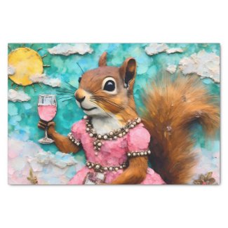 Adorable Squirrel in a Pink Dress