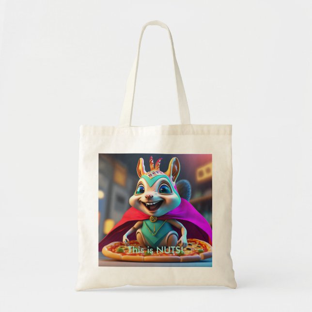 Adorable Squirrel Pizza Nuts Tote Bag (Front)