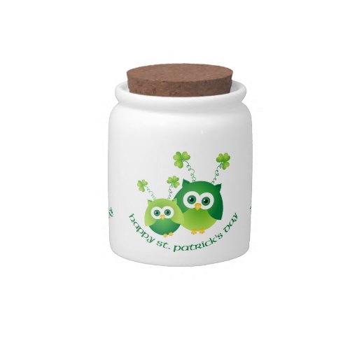 Adorable St Patricks Day Owl Tees Gifts Candy Jar