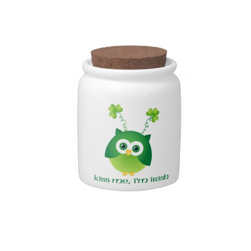 Adorable St Patricks Day Owl Tees Gifts Candy Jar