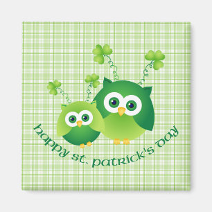 Adorable St. Patrick's Day Owl Tees, Gifts Magnet