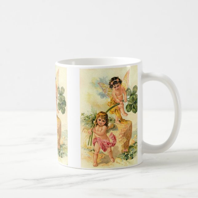 Adorable St. Patrick's Vintage Fairies Coffee Mug (Right)