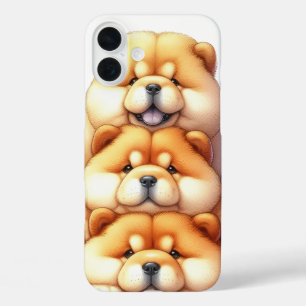 ADORABLE STACK OF CHOW CHOW PUPPY DOGS iPhone 16 PLUS CASE