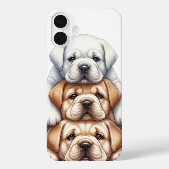 ADORABLE STACK OF LABRADOR RETRIEVER PUPPY DOGS Case-Mate iPhone CASE (Back)
