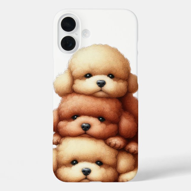 ADORABLE STACK OF POODLE PUPPY DOGS Case-Mate iPhone CASE (Back)