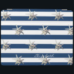 Adorable Starfish ,Navy Blue Stripes-Personalized iPad Smart Cover<br><div class="desc">Adorable fun starfish on navy  blue background.Personalize  the name  for yourself or as a cute gift idea.</div>