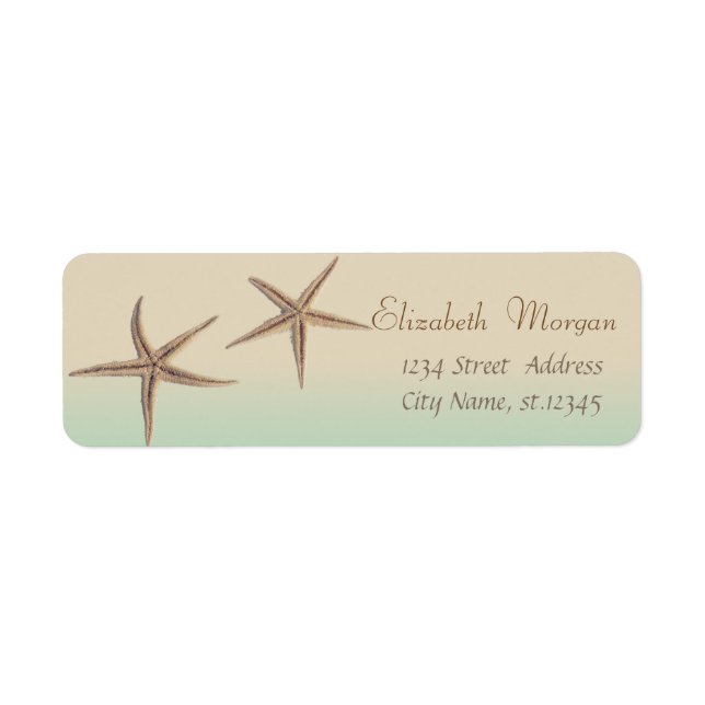 Adorable Starfish  ,Tropical Return Address Label (Front)