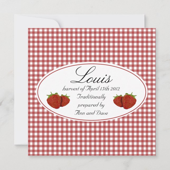 Adorable Strawberry Baby Shower Invitation (Front)