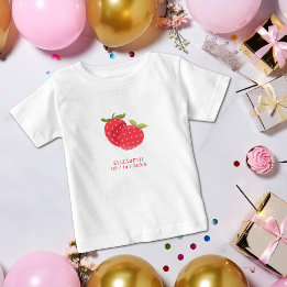 Adorable Strawberry Duo | Personalized Birthday Baby T-Shirt