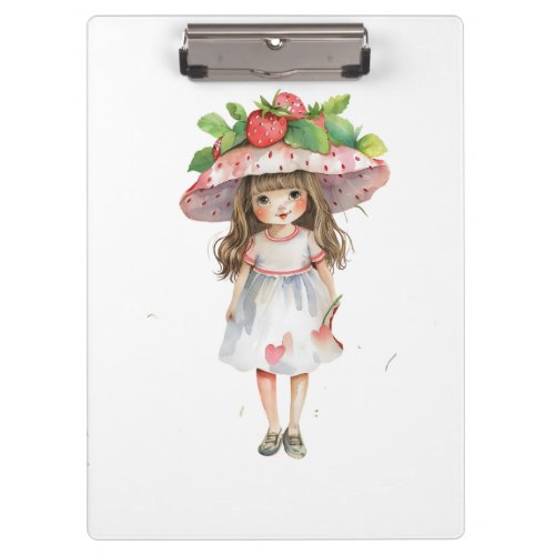 Adorable Strawberry Girl Clipboard