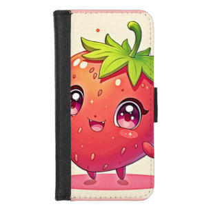 Adorable Strawberry Love Design iPhone 8/7 Wallet Case