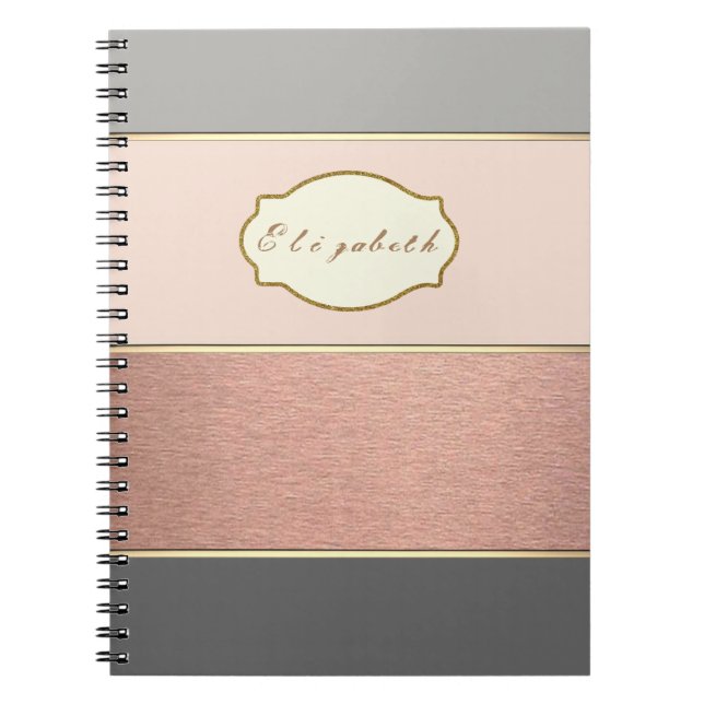 Adorable  Striped,Colorful -Personalized Notebook (Front)