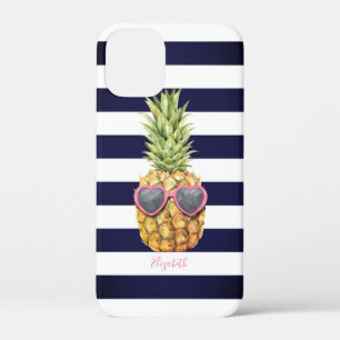 Adorable Striped Cool Pineapple iPhone 12 Mini Case
