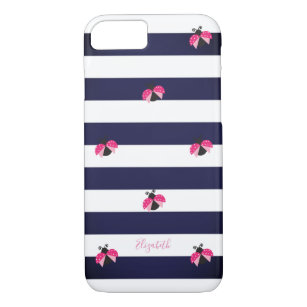 Adorable Striped,Ladybird -Personalized iPhone 8/7 Case