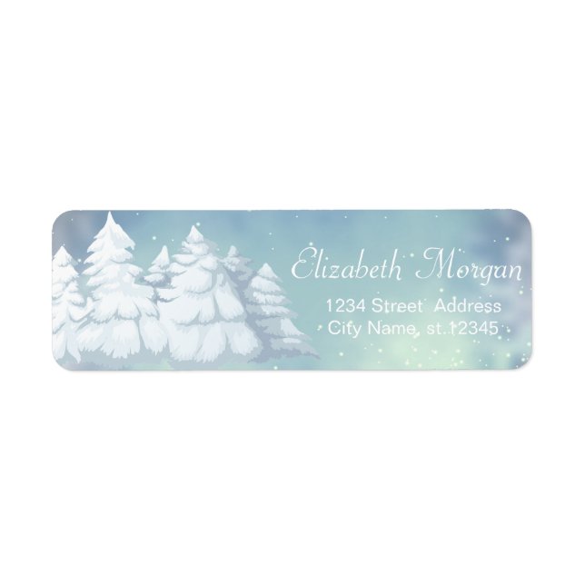 Adorable Stylish ,Christmas Tree, Holiday Label (Front)