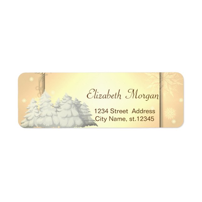 Adorable Stylish, Christmas Trees, Holiday Label (Front)
