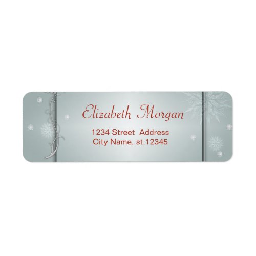 Adorable Stylish Snowflakes Holiday Label