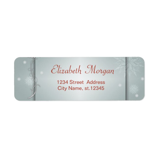 Adorable Stylish ,Snowflakes, Holiday Label (Front)