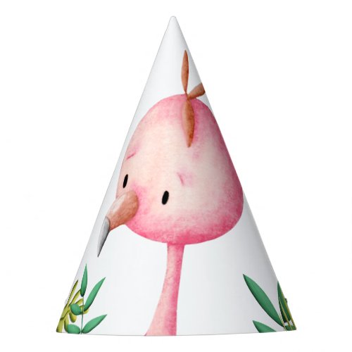 Adorable Summer Pink Flamingo Tropical Party Hat