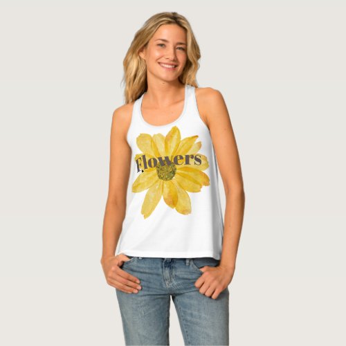 Adorable sunflower l Yellow and white Tank Top