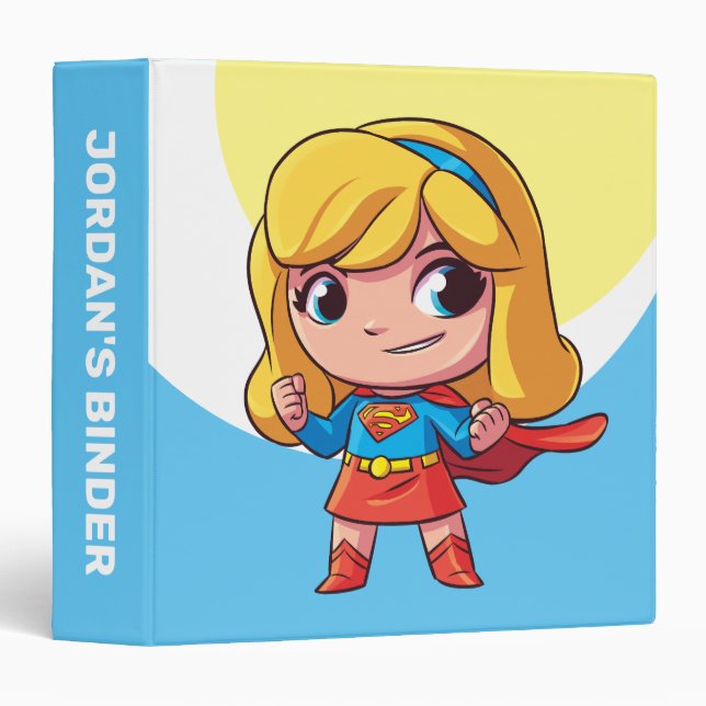 Adorable Supergirl Stance 3 Ring Binder (Front/Spine)
