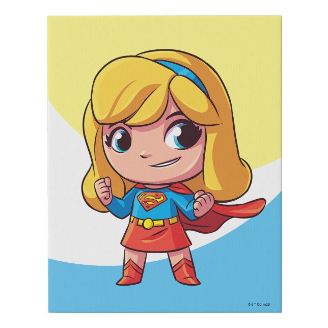 Adorable Supergirl Stance Faux Canvas Print (Front)