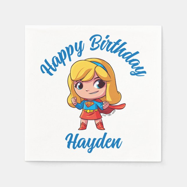 Adorable Supergirl Stance Napkins (Front)
