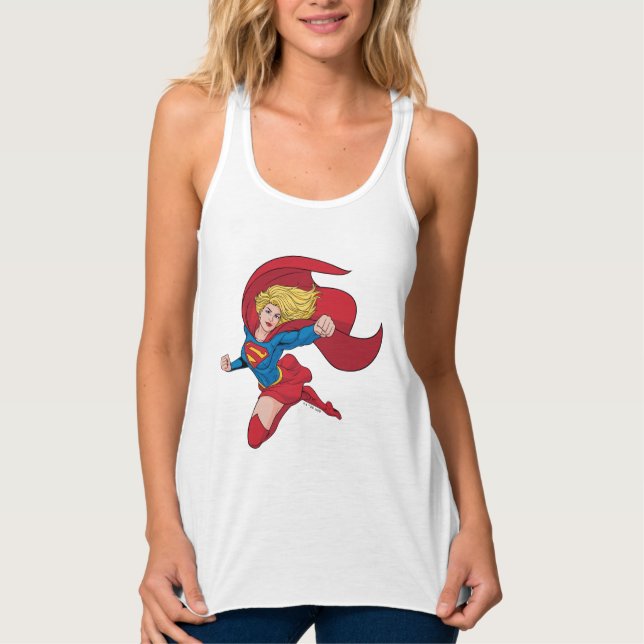 Adorable Supergirl Stance Tank Top (Front)