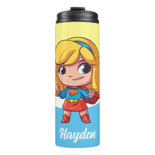Adorable Supergirl Stance Thermal Tumbler