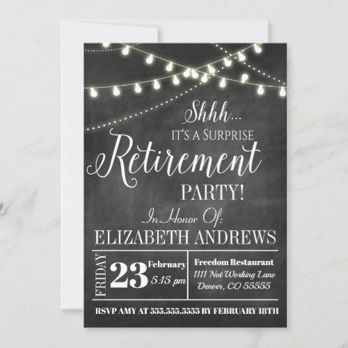 Adorable surprise retirement invitation