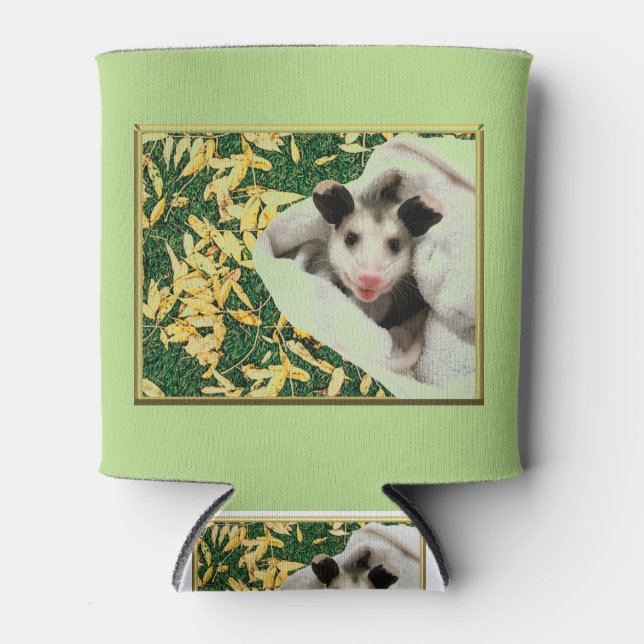 Adorable Sweet Baby Opossum Can Cooler (Front)
