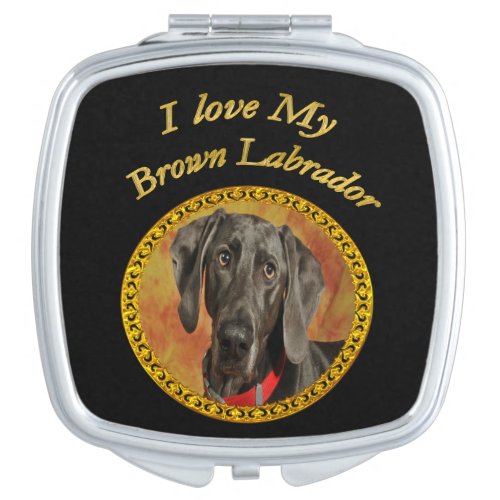 Adorable sweet brown labrador canine puppy dog mirror for makeup