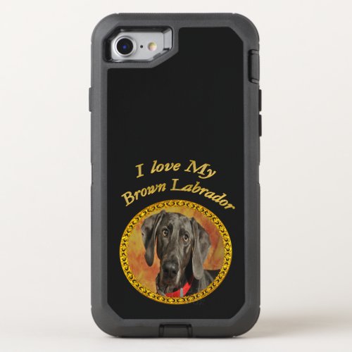 Adorable sweet brown labrador canine puppy dog OtterBox defender iPhone SE87 case